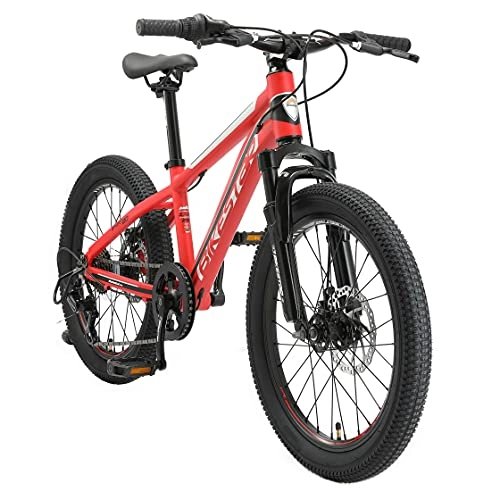 Mountain Bike : BIKESTAR MTB Mountain Bike 20" Alluminio per Bambini 6-9 Anni | Bicicletta Telaio Pollici 11.5 velocità Shimano, Hardtail, Freni a Disco, sospensioni | Rosso