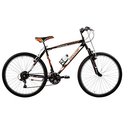 Mountain Bike : Casadei Bicicletta Acciaio MTB 26 Forcella Ant. Ammortizzata, ST26 Strike 18V Shimano, Mountain Bike (Nero Arancio, Ruota 26 / Misura Telaio H40)