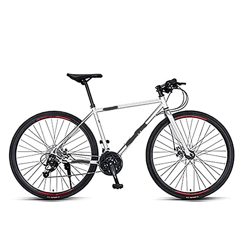 Mountain Bike : CDPC Mountain Bike 700C Unisex, Mountain Bike da Città a 27 velocità per Adulti e Adolescenti, Mountain Bike con Forcella Ammortizzata in Acciaio al Carbonio (Colore : Argento)