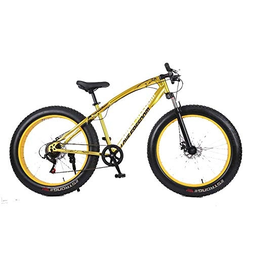 Mountain Bike : Chenbz Sport all'aria aperta Fat Bike, 26 pollici cross country mountain bike 27 velocità spiaggia montagna di neve 4.0 grandi pneumatici adulti di guida all'aperto (Color : Yellow)