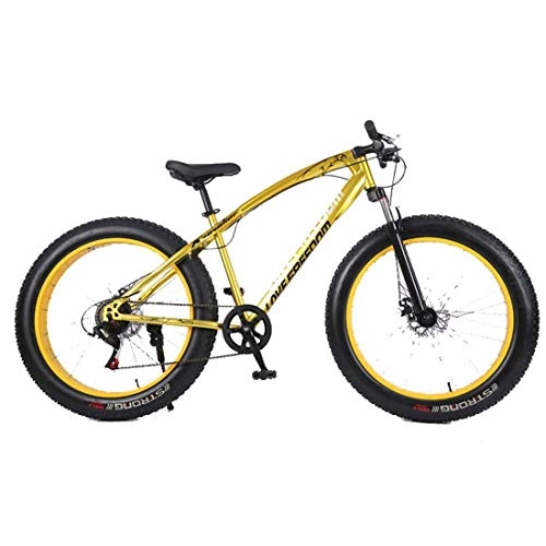 Mountain Bike : Chenbz Sport all'aria aperta Fat Bike, 26 pollici Snow Mountain Bike 24 velocità velocità variabile Cross Country 4, 0 grandi pneumatici for adulti esterna che guida, Nero (Color : Yellow)