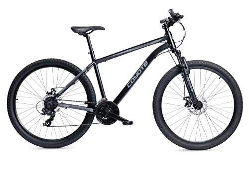 Mountain Bike : Coyote Zodiac Hardtail Mountain Bike, Ruota da 27, 5", 18 velocità - Nero satinato (17, 5 cm)