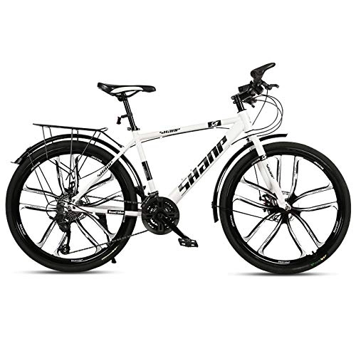 Mountain Bike : CXSMKP Bici Mountain Bike Pieghevole per Adulto con Acciaio al Carbonio Telaio, Doppio Freno a Disco e Dual Suspension Anti-Slip Biciclette 26 Pollici, 10 Spoke, 21 Speed