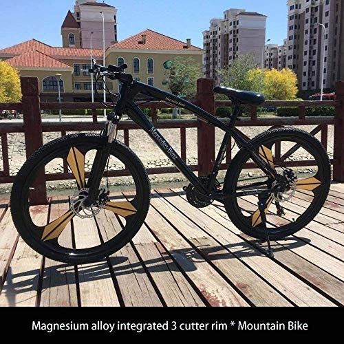 Mountain Bike : CXY-JOEL 26 Pollici Mountain Bike per Adulti Studenti Bici da Corsa su Strada da Città Doppio Freno a Disco Bicicletta da Montagna da Uomo Lega Di Magnesio Integrata 3 Cutter Rim Wheels-Black_21 Spee