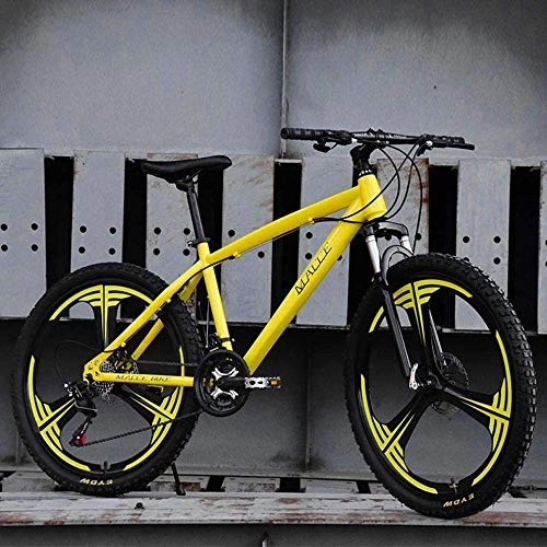 Mountain Bike : CXY-JOEL Adulto Mountain Bike Spiaggia Motoslitta Bicicletta Doppio Freno a Disco Biciclette Ruote in Lega Di Alluminio 24 Pollici Uomo Donna General Purpose-White_24 Velocità, Giallo