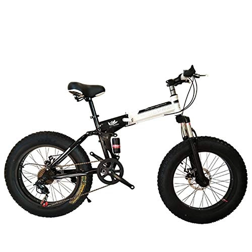 Mountain Bike : Dapang Bicicletta da Montagna Pieghevole, 20 Pollici, velocità 21 / 24 / 27, Cambio Shimano con gomme da 4, 0", Biciclette da Neve, Black, 27speed