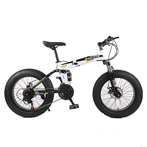 Mountain Bike : Dapang Mountain Bike, 7 / 21 / 24 / 27 / 30 Speed Steel Frame, 4.0"Fat Tyres Razze Wheels Sospensione Bici Pieghevole, 1, 7speed