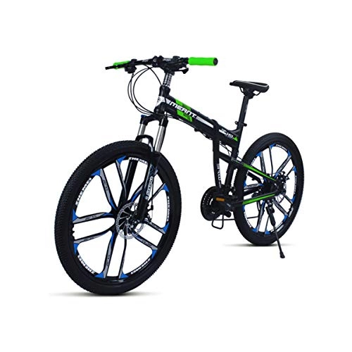Mountain Bike : Dapang Mountain Bike Nero / Blu, Telaio in Lega di Alluminio da 17"Pollici, Cambio a deragliatore Shimano a 27 velocità e comandi di Rotazione Micro-Shift, Green