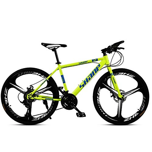 Mountain Bike : DDSCT Mountain Bike 26 Pollici Doppio Disco Freno Una Ruota 30 velocità VTT Mountain Bike Fuoristrada velocità MTB Bicicletta per Uomo e Donna, Yellow