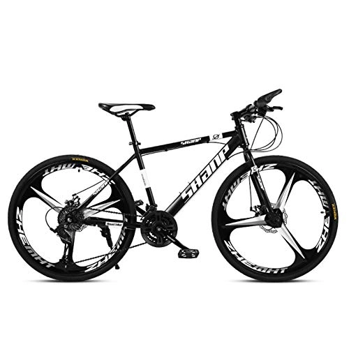 Mountain Bike : DDSCT Mountain Bike per Adulto 26 Pollici Doppio Freno a Disco VTT City Bike Mono-Ruota Fuoristrada Mountain Bike MTB a velocità variabile, Black, 21Speed