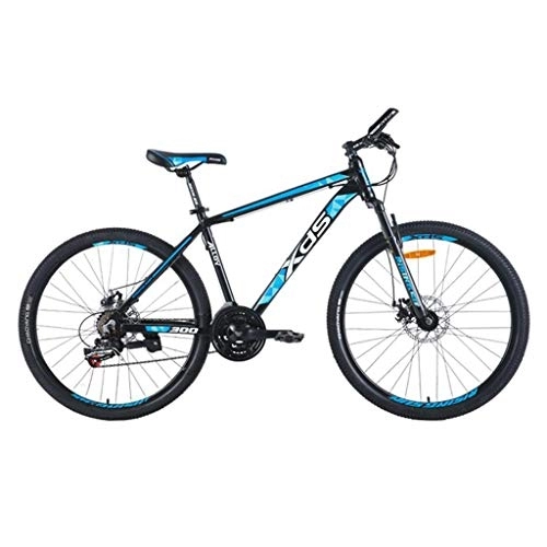 Mountain Bike : Dsrgwe Mountain Bike, 26inch Mountain Bike, Lega di Alluminio Biciclette Telaio, Doppio Freno a Disco Anteriore e sospensioni, 21 velocità (Color : Black+Blue)