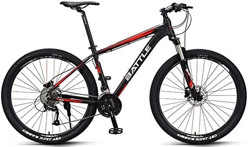 Mountain Bike : dtkmkj Mountain bike da 27, 5 pollici, mountain bike hardtail per adulti, mountain bike con freno a doppio disco, telaio in alluminio, sedile regolabile, rosso, 27 velocità