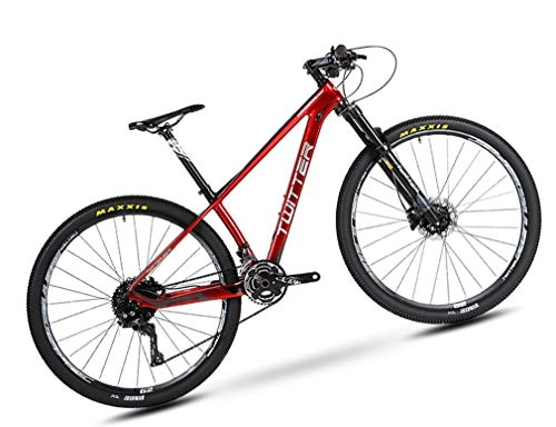 Mountain Bike : DUABOBAO Mountain Bike, adatta per giovani adulti, materiale in fibra di carbonio, M8000-22 velocità (33 velocità), grande set standard, 29 pollici diametro ruota grande, Red, 17