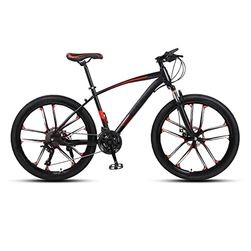 Mountain Bike : DXDHUB Mountain Bike ammortizzante, corpo in acciaio, ruote da 24", 21-30 Shifting, freni a disco meccanici anteriori e posteriori, unisex, nero. (Colore: B, diametro ruota: 24")