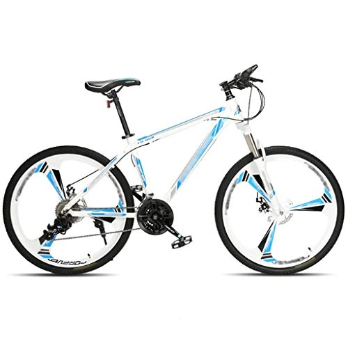 Mountain Bike : DXIUMZHP Hardtail Mountain Bike Fuoristrada, Bici da Strada All'aperto, Tragitto Giornaliero, 24 velocità, 3 Ruote Falcianti, MTB con Ruote da 24 / 26 Pollici (Color : Blue, Size : 24 Inches)
