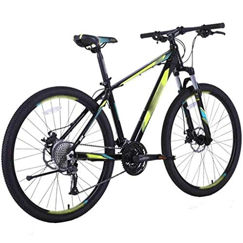 Mountain Bike : DXIUMZHP Hardtail Mountain Bike Leggera in Lega di Alluminio, Bicicletta da Strada A 27 velocità, Ammortizzazione MTB con Ruote da 27, 5 Pollici, Moto Sportiva (Color : Green, Size : 15.5 Inches)