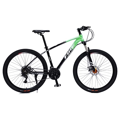 Mountain Bike : EASSEN Mountain bike per adulti, 27 velocità, 26 / 27, 5 / 29 pollici, telaio in alluminio leggero con doppio freno a disco meccanico, sedile regolabile per uomini adulti e Wome nero verde - 67, 5 cm