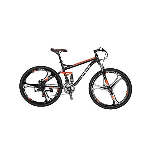 Mountain Bike : Extrbici S7 - Bici da Mountain Bike, Ruota da 27, 5", Sospensione Completa, 21 velocità, Freno a Disco Doppio