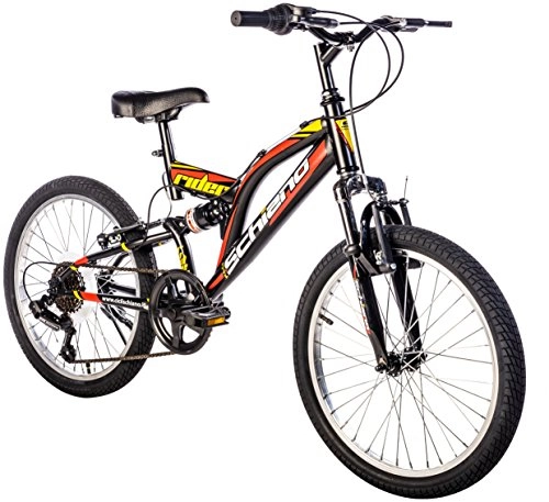 Mountain Bike : F.lli Schiano Biammortizzata Rider 20 Power, Bicicletta Bambino, Rosso / Nero, 135 x 55 x 83 cm
