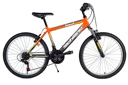 Mountain Bike : F.lli Schiano Integral Shimano 18V Fork Suspension Bicicletta, Arancione / Nero,