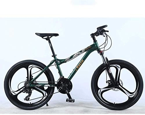 Mountain Bike : Femminile Off-Road Student Shifting adulti biciclette, 24 pollici 27 velocità Mountain bike for adulti, leggera in lega di alluminio Full frame, Ruota Anteriore Sospensione (Color : Green)