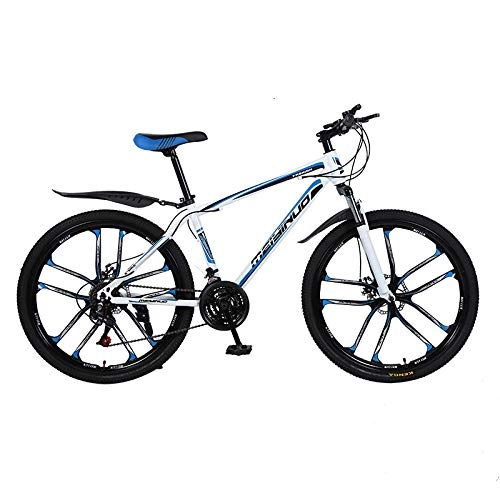 Mountain Bike : Fslt Bicicletta 26 Pollici Acciaio 21 / 24 / 27 velocità Mountain Bike Acciaio Biciclette Freni a Doppio Disco Bici da Strada a velocità variabile Racing bicicletta-006_27