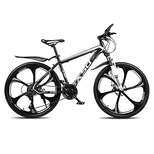 Mountain Bike : GAOTTINGSD - Bicicletta da strada per adulti e ragazzi, per mountain bike e mountain bike, con doppio freno a disco (colore: nero-66 cm, dimensioni: 24 velocità)