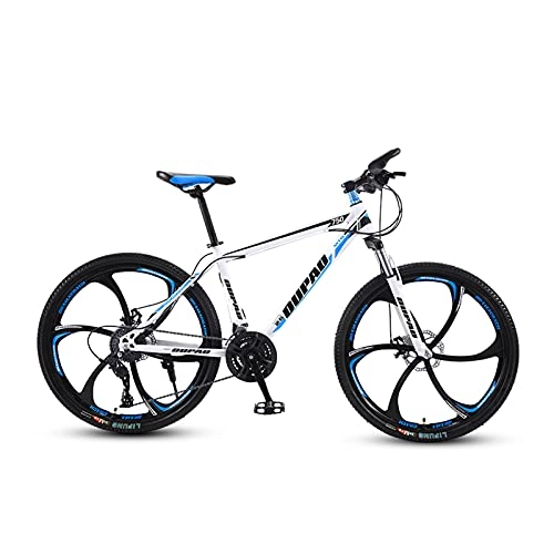Mountain Bike : GAOXQ Pieno Sospensione Mountain Bike 21 velocità Bicicletta da 27, 5 Pollici da Uomo MTB Freni a Disco, Un Rosso / Blu White Blue