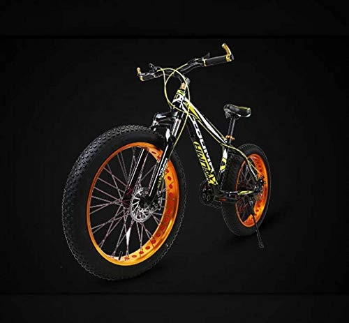 Mountain Bike : GASLIKE Bicicletta da 26 Pollici Mountain Bike per Adulti Uomo Donna Fat Tire Mens MBT Bike, con Cerchi in Lega di Alluminio e Doppio Freno a Disco, C, 7 Speed
