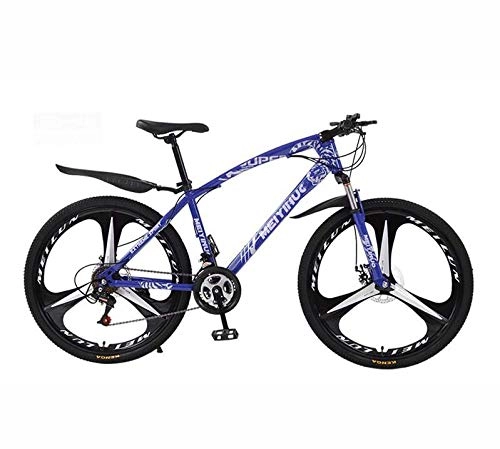 Mountain Bike : GASLIKE Mountain Bike Bicicletta per Adulti, Telaio in Acciaio ad Alto tenore di Carbonio, Mountain Bike per Tutti i Terreni Hardtail, Blu, 26 inch 21 Speed