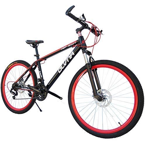 Mountain Bike : GBX E-Bike per Adulti, Bicicletta da 26 Pollici a Doppio Disco Freno Mountain Bike Speed Student Fiets, Verde, Rosso