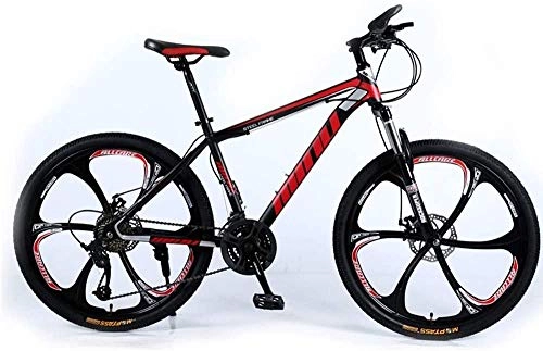 Mountain Bike : giyiohok Mountain Bike per Adulto 26 Pollici 30 velocità Una Ruota off-Road Ammortizzatore a velocità variabile per Uomo e Donna Bicicletta Nero-Nero Rosso