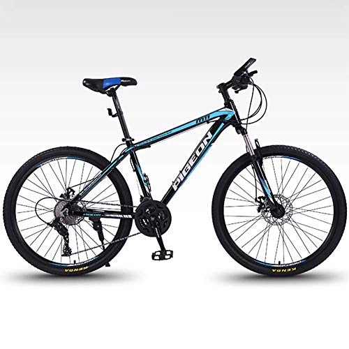 Mountain Bike : GQQ Mountain Bike, Mountain Bike Telaio in Lega Di Alluminio per Adulti Doppio Freno a Disco Forcella Ammortizzata Road Trail Bike Ruota a Raggi da 26 Pollici All Terrain, 24 Velocit