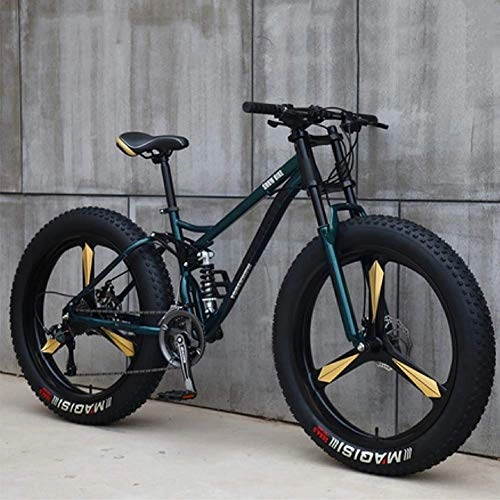 Mountain Bike : GQQ Mountain Bike, Spiaggia / Mountain Bike Adulto Uomo Donna All Terrain Trail Bike 24 Pollici Ruote Doppio Freno a Disco Ruote Integrali per Bicicletta, 24 Velocit