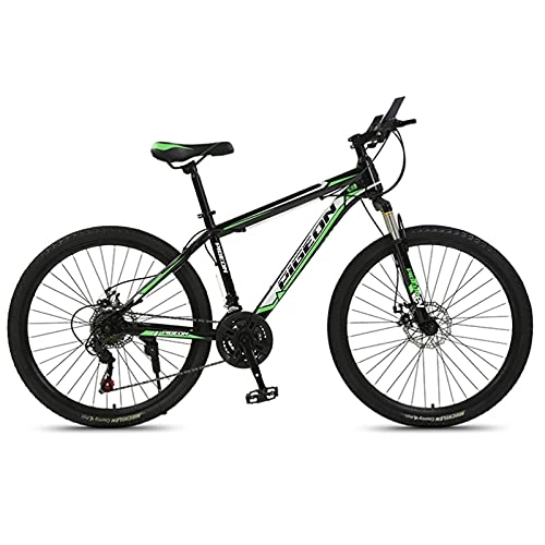 Mountain Bike : GREAT Mountain Bike, 26"Mountain Bike da 26", 21speed ​​Bicicletta in Acciaio al Carbonio in Acciaio al Carbonio Bike Doppia Disco Freno A Disco Bike per Studente per Adolescente(Color:Verde)