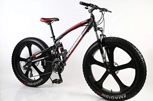 Mountain Bike : GuiSoHn 26" Fat Pneumatico Mountain Bike Cinque Coltello Telaio in Acciaio al Carbonio 4.0 Big Pneumatico Adulto Velocità Variabile Doppio Disco Freno Neve Bicicletta, GuiSoHn-514688305, Taglia unica