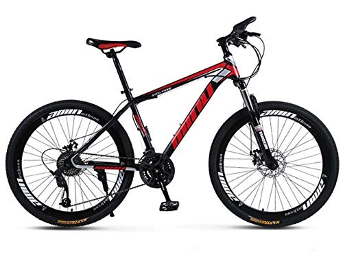 Mountain Bike : H-LML Mountain Bike per adulti 26 pollici / 24 velocità singola ruota Cross-Country velocità variabile bicicletta maschio e femmina studenti assorbimento degli urti, nero rosso
