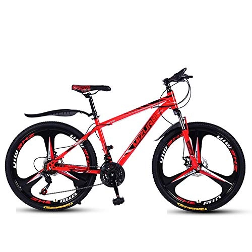 Mountain Bike : HAOWEN Mountain Bike per Adulti Mountain Bike da Uomo da 26 Pollici Mountain Bike Hardtail in Acciaio Ad Alto Tenore di Carbonio, Red-26in