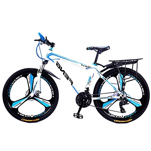 Mountain Bike : Hardtail Bici da Mountain, Mountain Bike per Adulti, Bicicletta da Uomo per Uomo E Donna, Freni A Doppio Disco Ammortizzatore Anteriore Mountain Bike, White Blue, 26inch 21speed