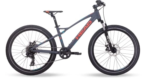 Mountain Bike : Head Ridott II, Mountain Bike per Bambini Gioventù Unisex, Grigio Opaco / Rosso, 34 cm