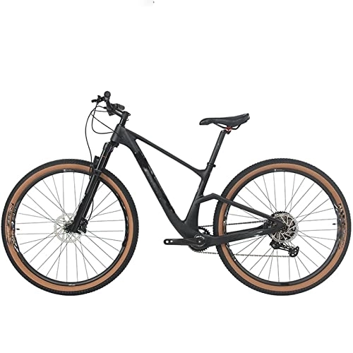 Mountain Bike : HESND zxc Biciclette per Adulti Carbon Mountain Bike Speed Carbon Boost Thru Axle Disco Brake Sospensione Forcella Completa Bicicletta