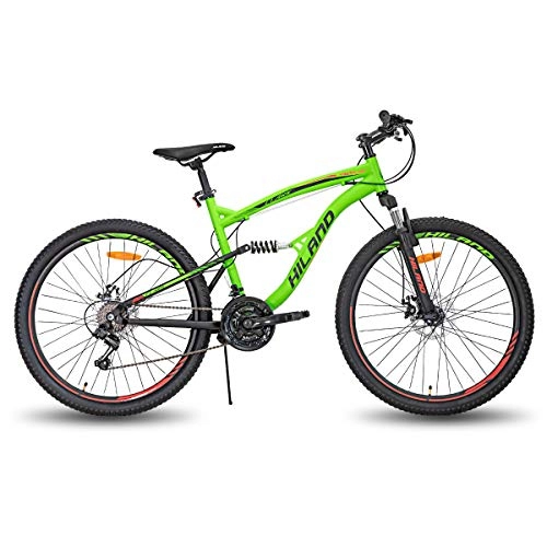 Mountain Bike : Hiland Mountain Bike 26 pollici Dual Sospension 21 Speed - Bicicletta da uomo multifunzione da 18 pollici, colore: Nero