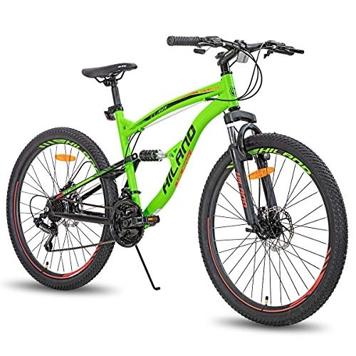 Mountain Bike : Hiland Mountain bike da 26 Pollici per Uomo e Donna MTB a 21 velocità con Doppia Sospensione Bike con Telaio da 18 Pollici Grigio…