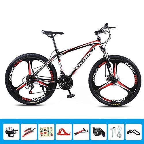 Mountain Bike : HLMIN Mountain Bike Ruote A 3 Razze 3 velocit Variabile 26 '' Bicicletta Freno A Doppio Disco Bicicletta (Color : Black, Size : 27speed)