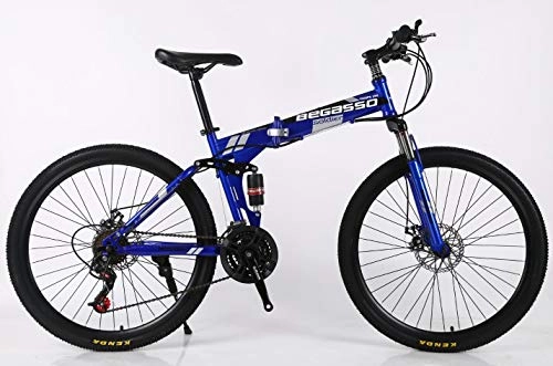 Mountain Bike : Hycy Mountain Bike da 26 Pollici con 21 velocità, Freni A Doppio Disco, Doppia velocità, Ammortizzazione, Una Ruota, Mountain Bike, Blue
