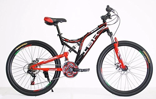 Mountain Bike : IBK Bici Bicicletta MTB 26" BIAMMORTIZZATA 21 Vel. Shimano Mountain Bike REVO (Rosso / Nero)