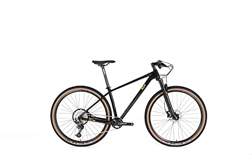 Mountain Bike : ICE MT10 - Bicicletta da montagna con telaio in fibra di carbonio, ruota 29", monopiatto, 12 V, colore: nero