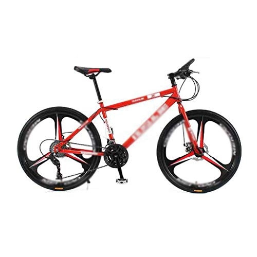 Mountain Bike : JHEY A Tre Ruote Pieghevole in Acciaio al Carbonio della Bicicletta della Bici di Montagna della Lega di Alluminio anodo Cutter Anello Biciclette (Color : Red, Dimensione : 30 Speed)