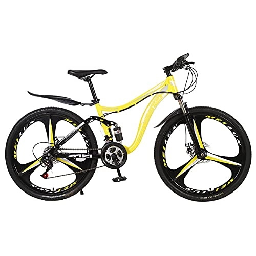 Mountain Bike : JKFDG 21 / 24 / 27 velocità Cross Country Bike 24 / 26"Mountain Bike Adulto Doppio Disco Freno Full Suspension Bici per Sport all'Aria Aperta Telaio in Acciaio Ad Alto Tenore di Carbonio