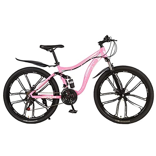 Mountain Bike : JKFDG 21 / 24 / 27 velocità Cross Country Bike Freno A Doppio Disco per Adulti Mountain Bike A Sospensione Completa 24 / 26"Mountain Bike Telaio in Acciaio Ad Alto Tenore di Carbonio